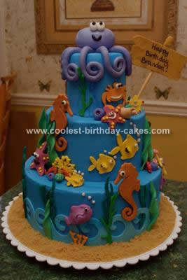 Homemade Ocean Birthday Cake Design