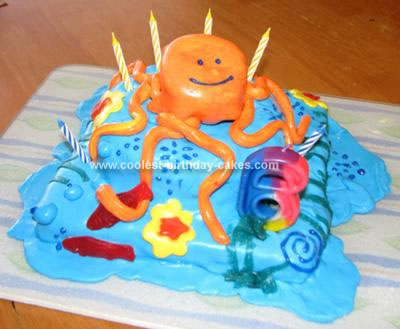 Homemade Octopus Garden Birthday Cake