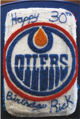 Homemade Oilers Birthday Cake