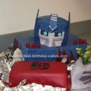 Homemade Optimus Prime Transformer Cake