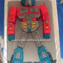 Homemade Optimus Prime Transformer Cake