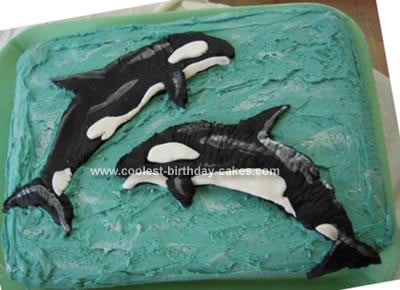 Homemade Orca Killer Whale Cake
