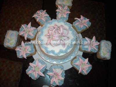 Coolest Oriental Lilies Wedding Cake