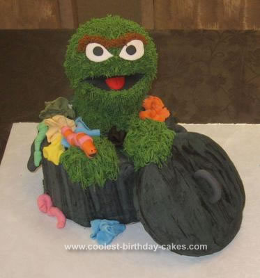 Homemade Oscar The Grouch Cake