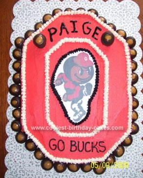 Homemade OSU Buckeye Block O Birthday Cake