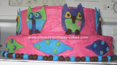 Homemade Owl Birthday Cake