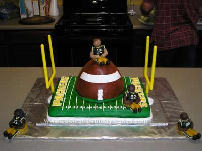 Homemade Packer Football Birthday Cake