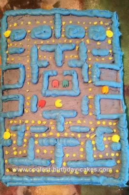Homemade Pacman Game Cake