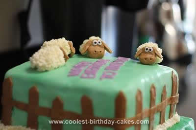 Homemade Pasture of Sheep Cake