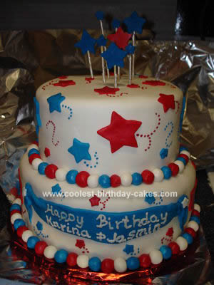 Homemade Patriotic Birthday Cake