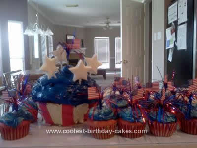 Homemade Patriotic Cupcake Cake
