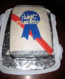 Homemade PBR Beer Can Cake