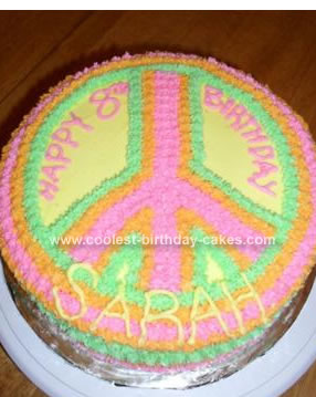 Homemade Peace Sign Birthday Cake