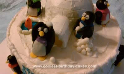 Homemade Penguin Birthday Cake