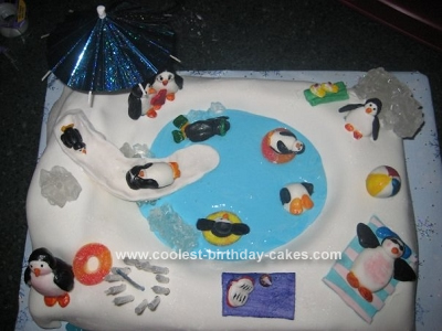 Homemade Penguin Birthday Cake Design