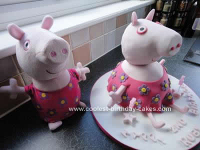 Homemade Peppa Pig 3D Birthday Cake