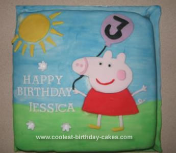 Homemade Peppa Pig Birthday Cake