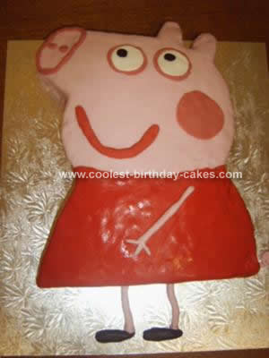 Homemade Peppa Pig Birthday Cake
