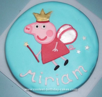 Homemade Peppa Pig Fairy Birthday Cake