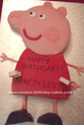 Homemade Peppa Pig Kids Birthday Cake