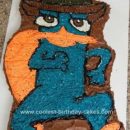 Homemade Perry the Platypus Birthday Cake