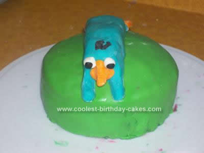 Homemade Perry the Platypus Cake