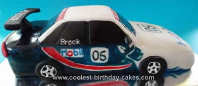 Homemade Peter Brock Racing Car Cake
