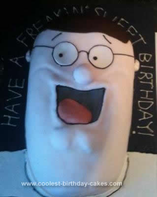 Homemade Peter Griffin Birthday Cake