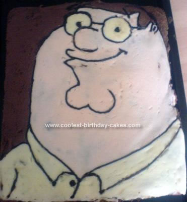 Homemade Peter Griffin From Family Guy Cake