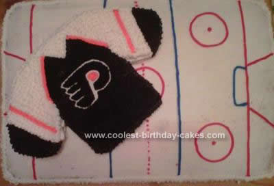 Homemade Philadelphia Flyers Birthday Cake