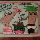 Homemade  Phineas and Ferb Birthday Cake