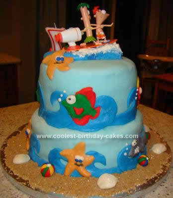 Homemade Phineas and Ferb Cake