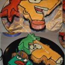 Homemade Phineas, Ferb and Agent P Birthday Cake