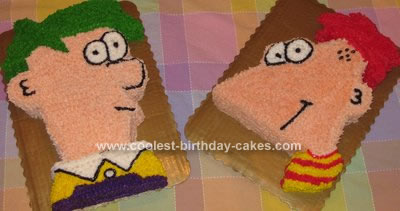 Homemade Phineas & Ferb Birthday Cake