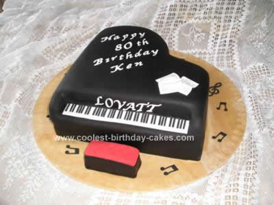 Homemade Piano Birthday Cake Design