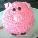 Homemade Pig Birthday Cake