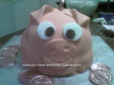 Homemade Piggy Bank Cake