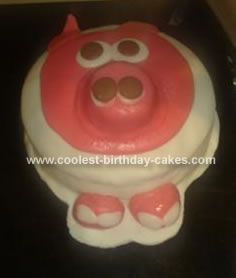 Homemade Piggy Birthday Cake