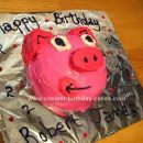 Homemade Piggy Birthday Cake
