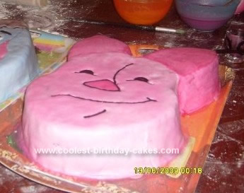 Homemade Piglet Birthday Cake