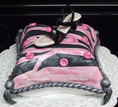 Homemade Pillow with Shoe Cake