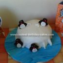 Homemade Pingu Birthday Cake