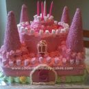 Homemade Pink Castle Birthday Cake