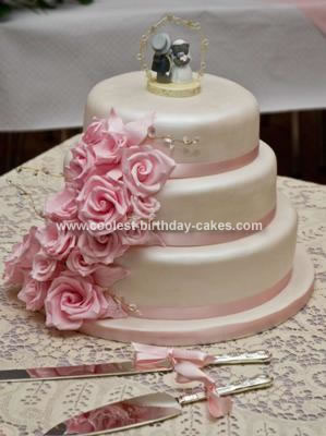 Coolest Pink Flower Wedding Cake