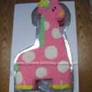 Homemade Pink Giraffe Baby Shower Cake