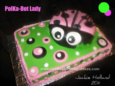 Homemade Pink LadyBug Cake