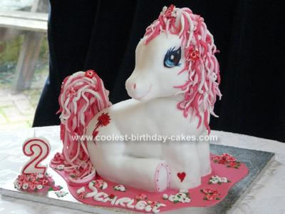 Homemade Pink My Little Pony Birthday Cake