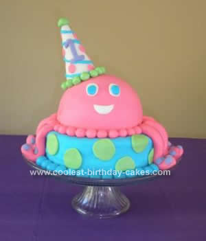 Homemade Pink Octopus Birthday Cake