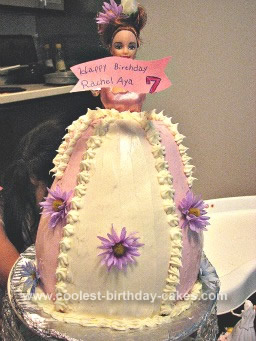 Homemade Pink Princess Birthday Cake