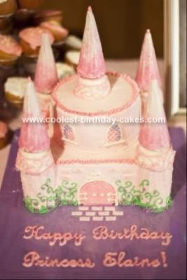 Homemade Pink Princess Castle Cake